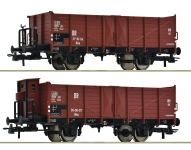 Roco 6600253 - H0 - 2-tlg. Set Offene Güterwagen, DR, Ep. III